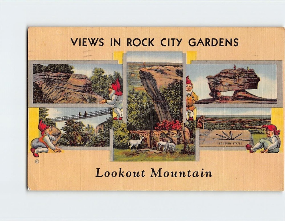 Postcard Views In Rock City Gardens Lookout Mountain Georgia USA