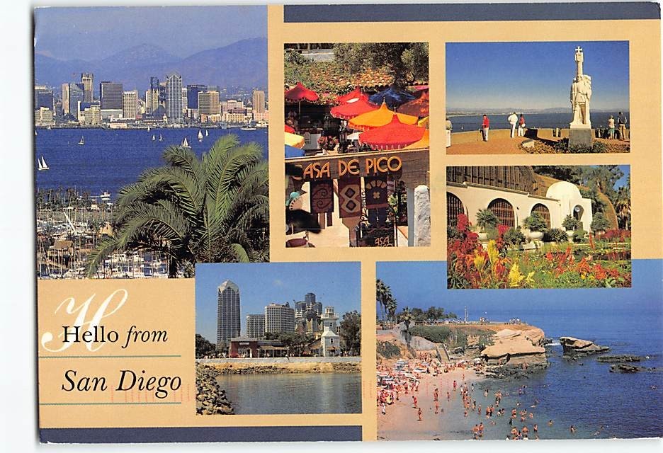 Postcard Scenes & Views San Diego California USA