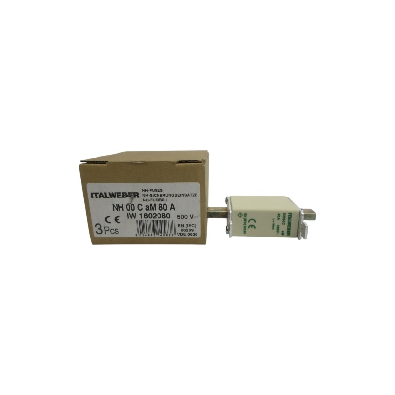 Italweber 1602080 Nh00Cam 500V 80A (Pkg Of 3) Nsmp