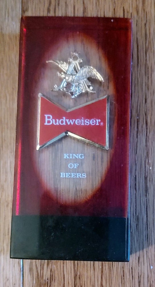 Budweiser Acrylic Beer Tap Handle Knob Kegerator Bar Top Square King of Beers