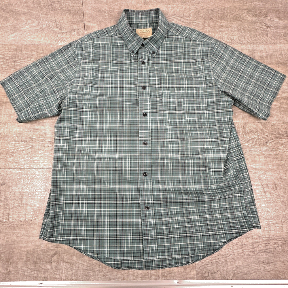Cabela's Outfitter Series Men's Size L Button-Up Shirt Plaid Short Sleeve
