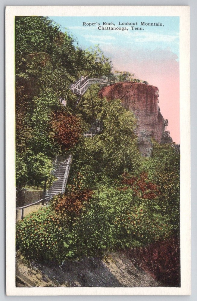 Roper's Rock Lookout Mountain Chattanooga Tennessee Vintage Postcard