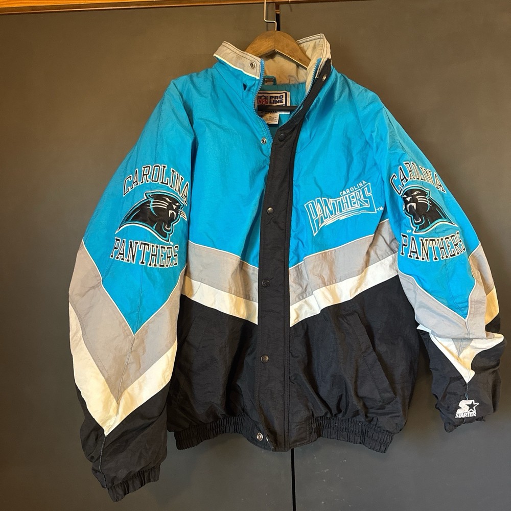 Vintage 90s Carolina Panthers NFL Starter Puffer Jacket XL Rare Colorway