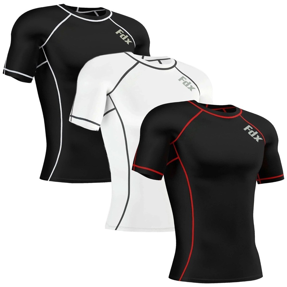 3pack Men's Compression T-Shirt – Quick Dry, Running & Gym Workout Sportswear uk