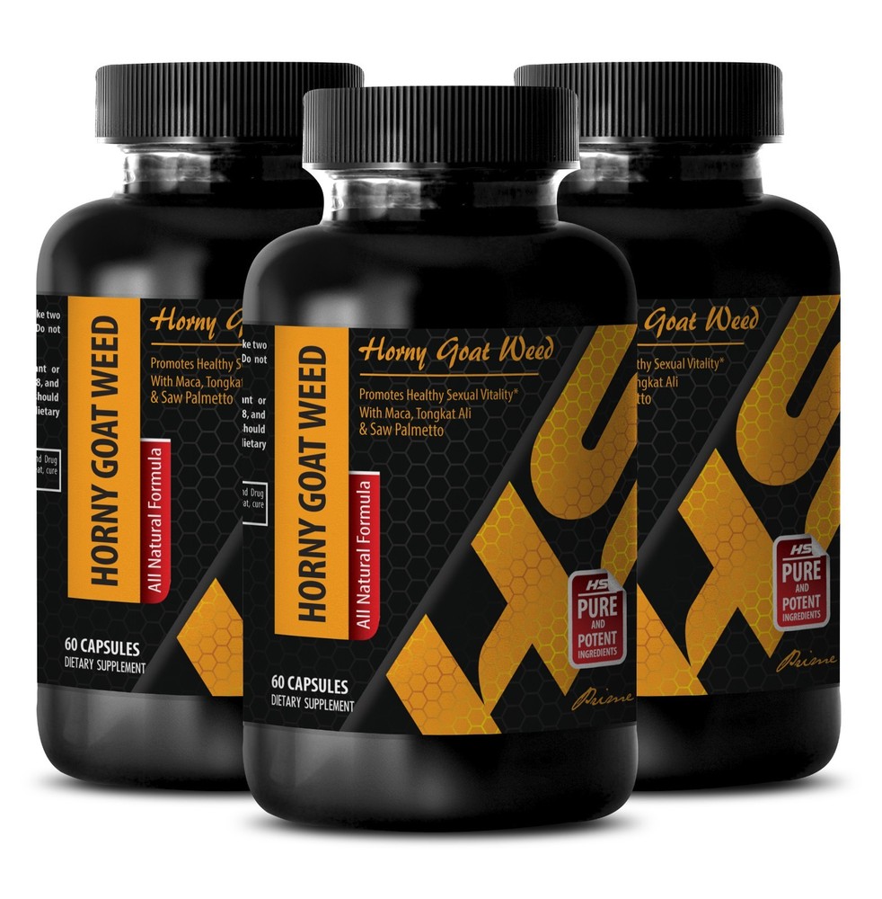 Male enhancment - HORNY GOAT WEED - testosterone booster powder for men - 3 Bot