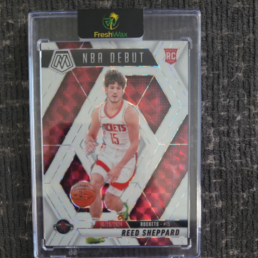 2024-25 Mosaic Reed Sheppard RC NBA Debut Choice White Mosaic /25