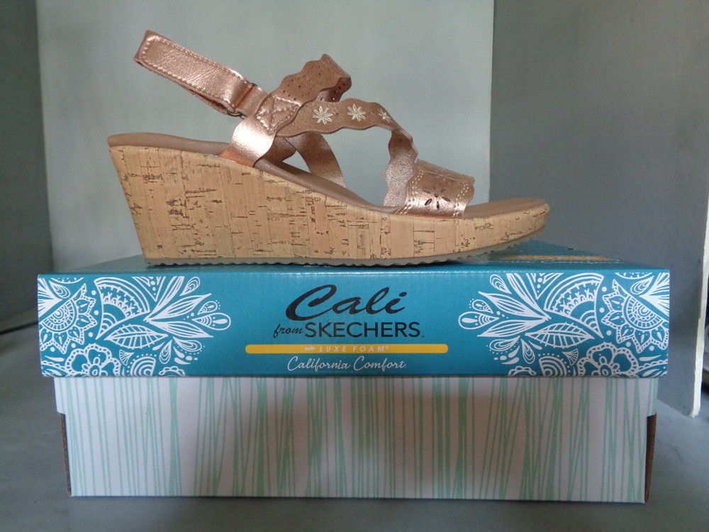 Skechers Beverlee Cherished Aura Wedge Sandal for Women New in Box Sizes 119596 RSGD