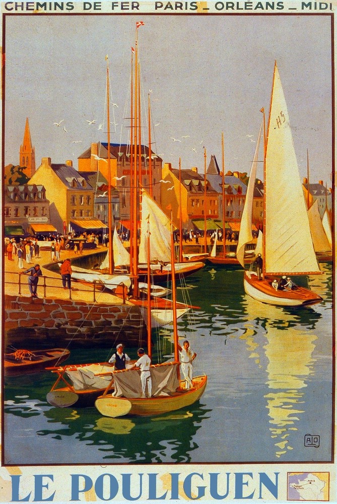 3170.Le Pouliguen Sailing Boats POSTER.French Travel art.Room Home art decor