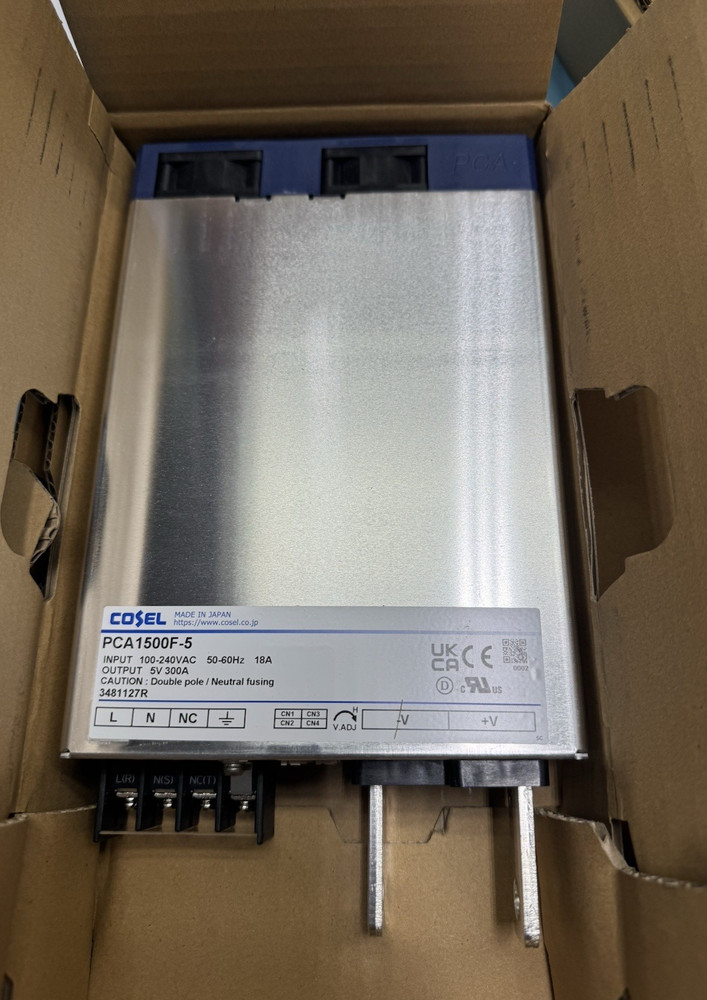 COSEL PCA1500F-5 1500W 5V 18A Enclosed Chassis Power Supply, Digital Assist