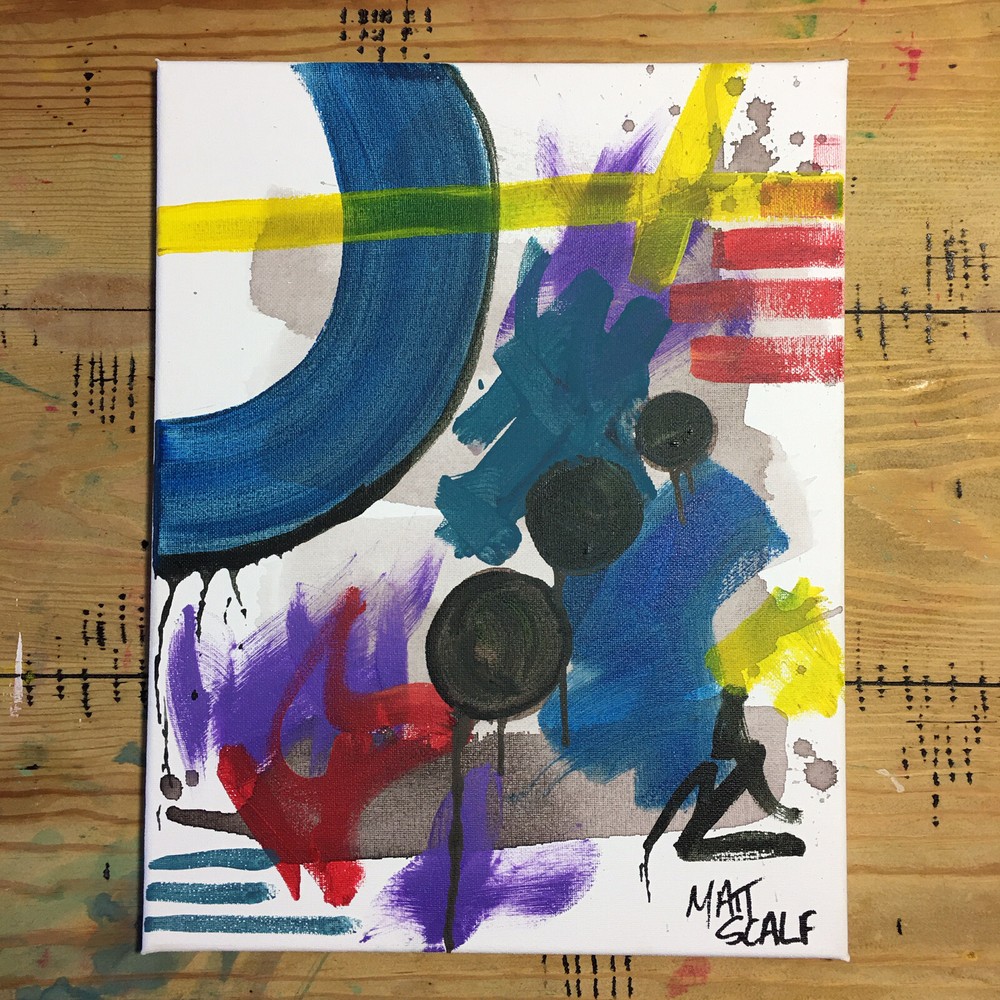 Matt Scalf 11x14 CANVAS Abstract Contemporary Graffiti Modern Home Decor Signed-image