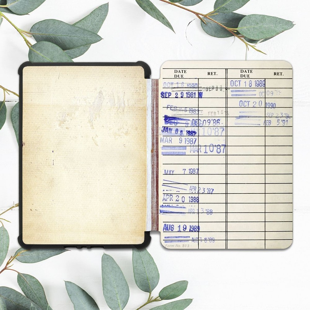 Vintage Library Due Date Card Case for Kindle 10th Gen & Paperwhite