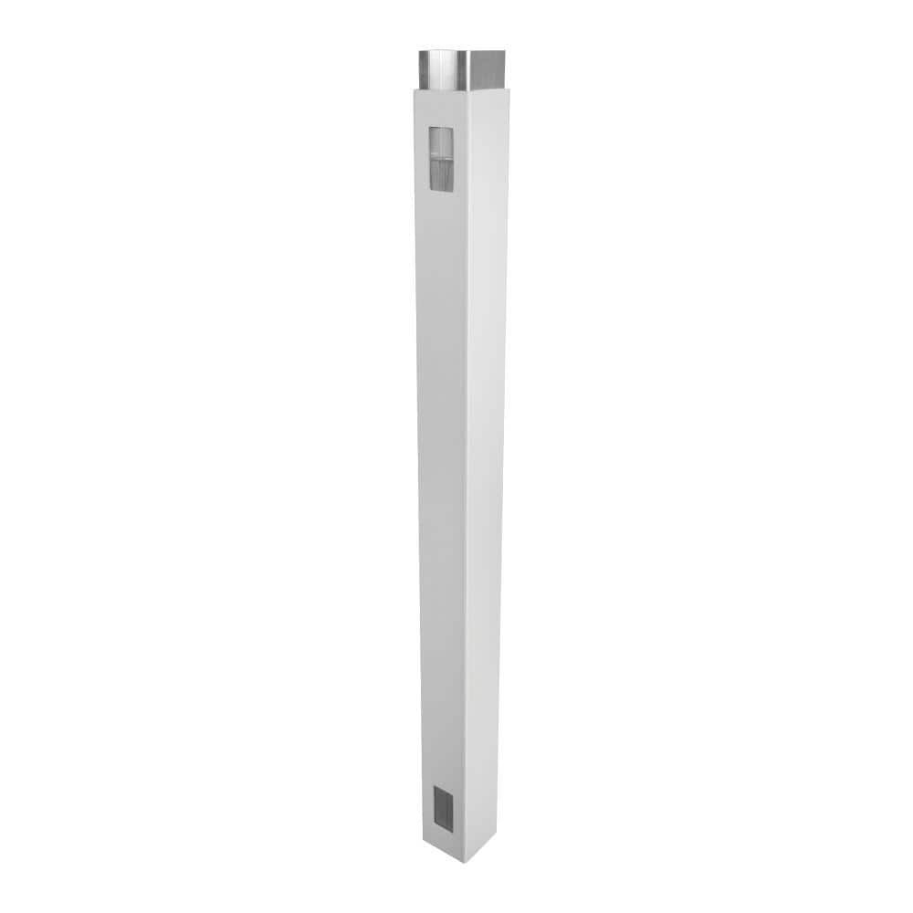 5x5x10 Ft White Vinyl Fence Gate End Post