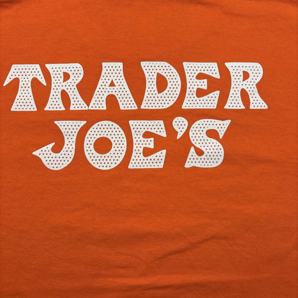 Trader Joes Exclusive Orange Crew Tee Shirt Men's Size Small