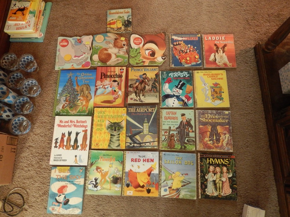 Huge Lot Of 21 Little Golden Books + More! SHAPE BOOKS WHITMAN + WONDER BOOKS