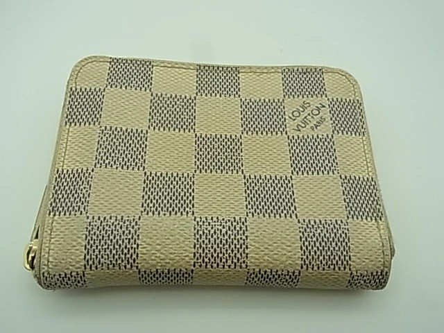Louis Vuitton Damier Azur White Zippy Coin Purse N63069 Zip-Around Wallet