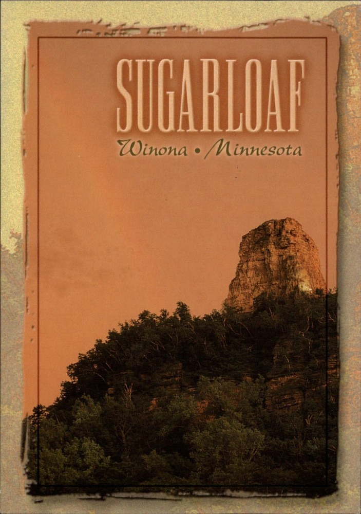 Minnesota Winona Sugarloaf rock formation mountain ~ unused postcard sku333