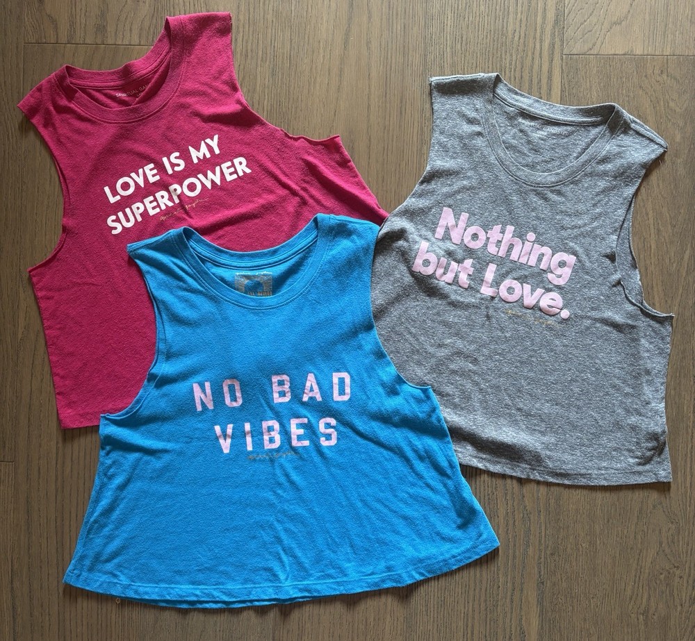 Spiritual Gangster Loose Fit Athletic Wear Crop Tank Tops Lot of 3 Sizes M & L