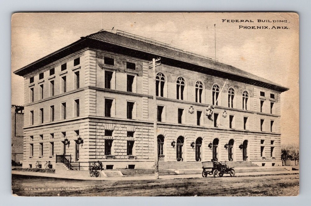 Phoenix AZ-Arizona, Federal Building, Antique, Vintage c1914 Souvenir Postcard