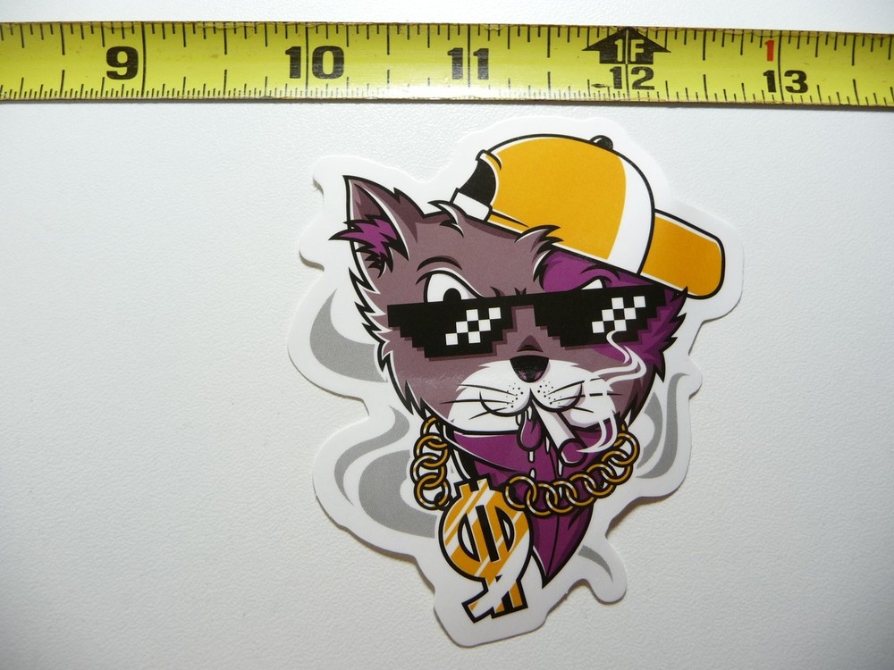 Cool Cat Hip Hop Rap Music Street Style Decal Sticker