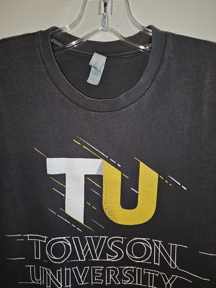 Towson University Retro Throwback Small Mens Gray Graphic Logo Tshirt NCAA