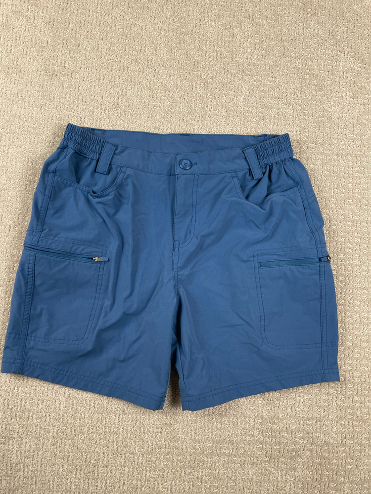 Willit Shorts Womens Size M Cargo Blue Nylon Elastic Waist Hiking Outdoors