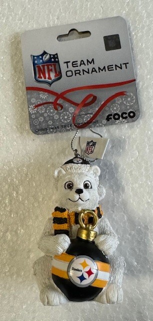 Pittsburgh Steelers Christmas Tree Holiday Ornament - Polar Bear - Resin
