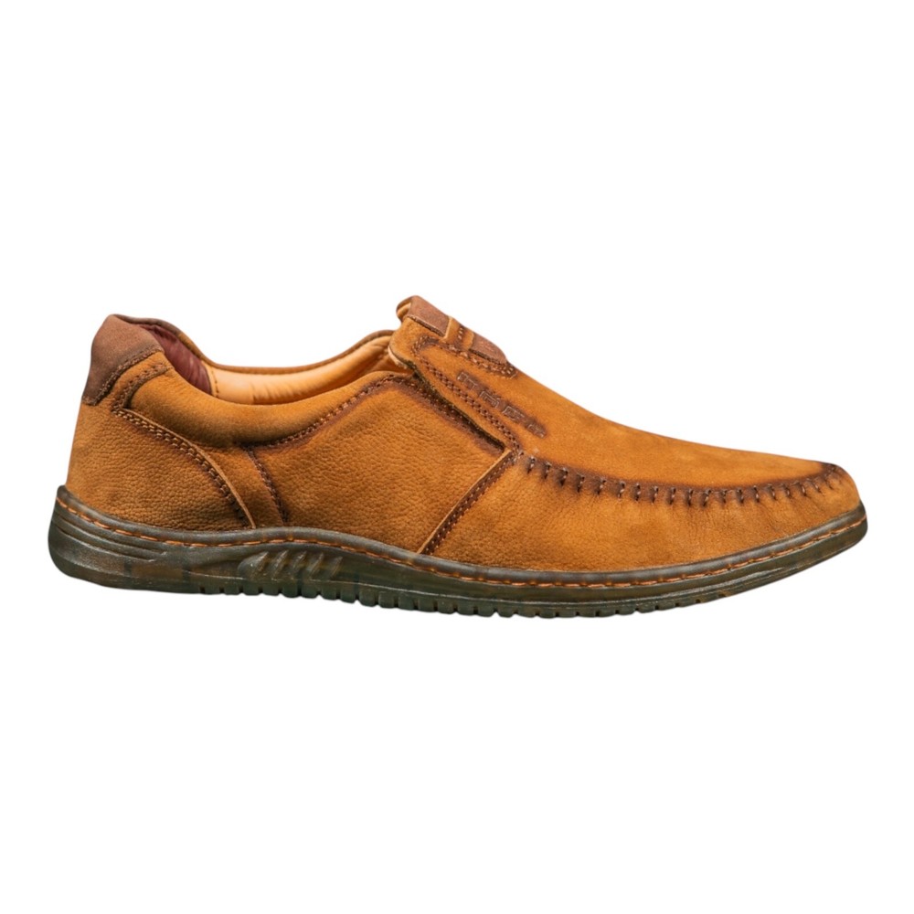 Men’s Brown Suede Leather Slip-On Loafers – Comfortable Casual Shoes
