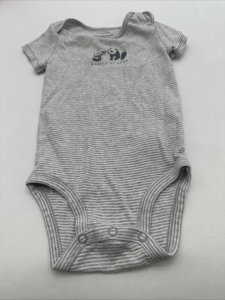 Carters One Piece Youth Boy 9M Striped Panda Graphic Print ..#25520
