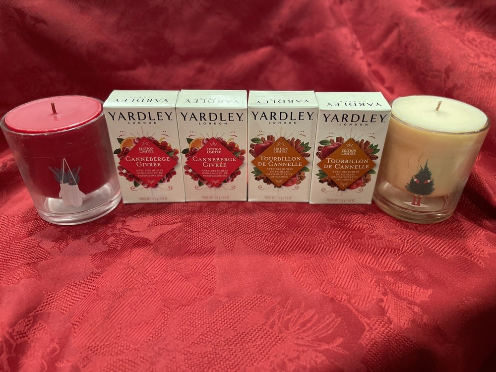 Yardley London Cinnamon Swirl & Frosted Cranberry Soap Bars 4oz Lot of 4