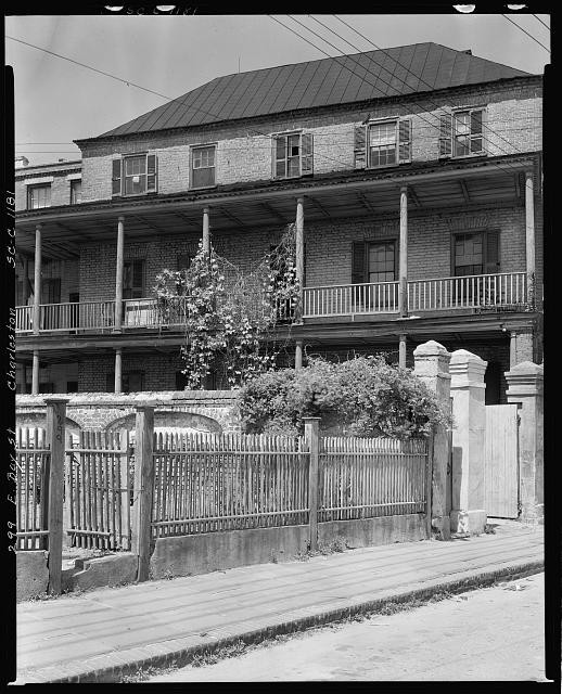 Photo:Charleston South Carolina 1937 East Bay St Balconies Brick Buildings