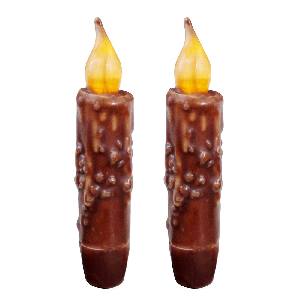 CVHOMEDECO. Real Wax Hand Dipped Battery Operated LED Timer Taper Candles Cou...