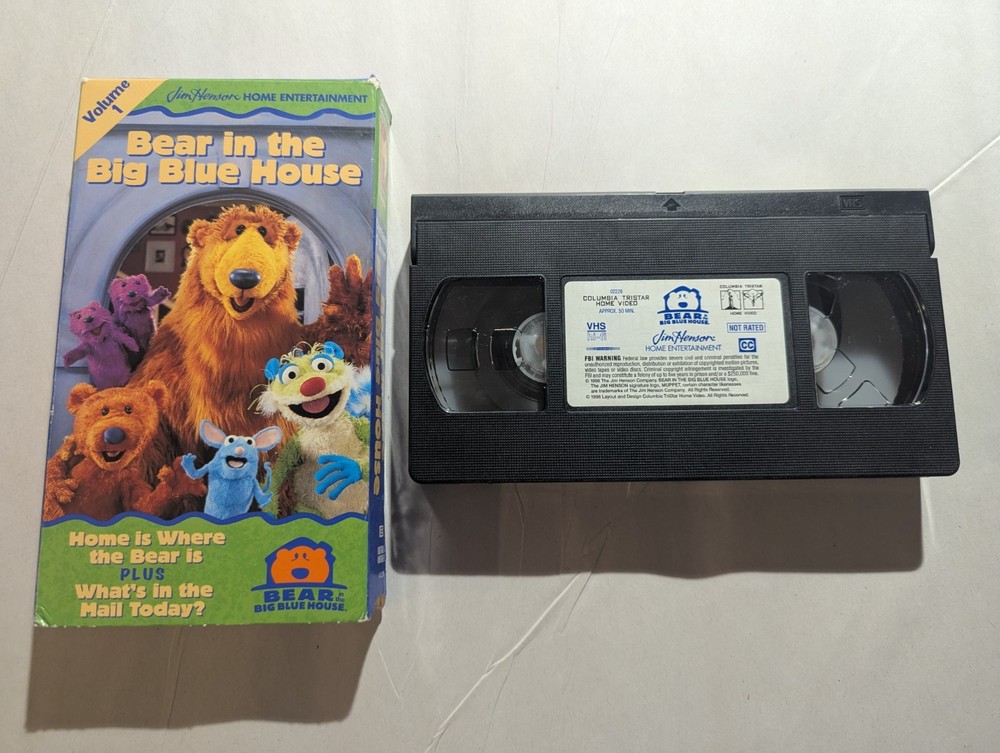 Bear in the Big Blue House VHS Volume 1 Jim Henson 1998 VHS Video Tape Tested