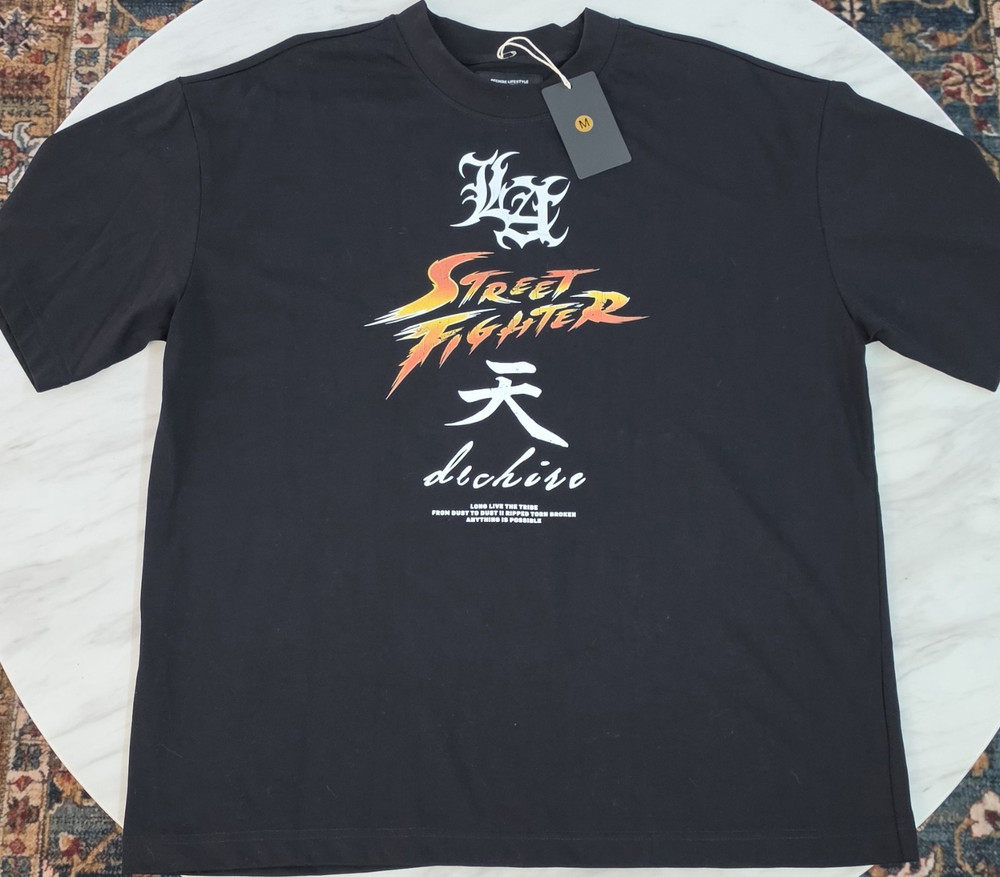 Dechire Lifestyle x Street Fighter Akuma Men's Black Graphic Cotton Tee M