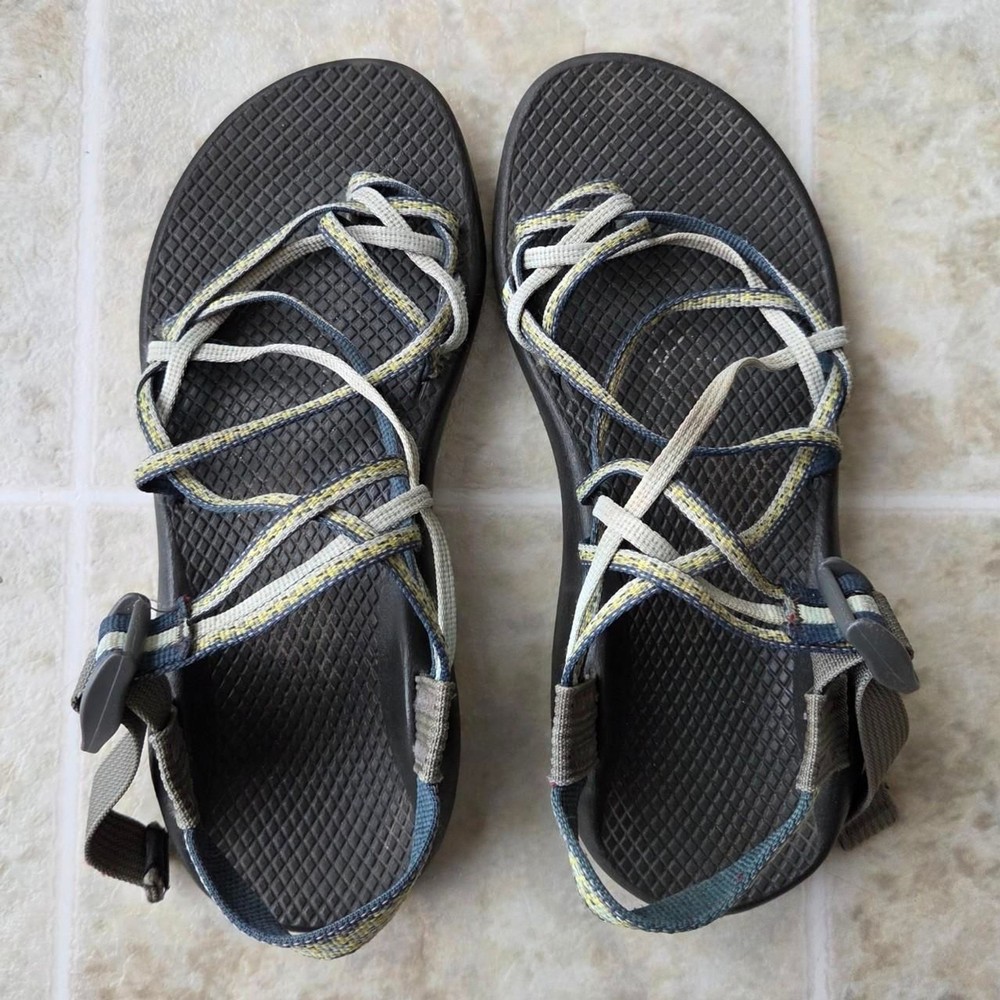 Chaco Z/2 Classic Adventure Sandals in Blue and Yellow