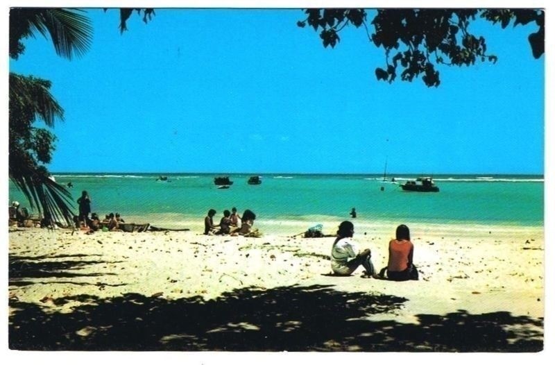 Barbados West Indies Caribbean Postcard Worthing Beach People