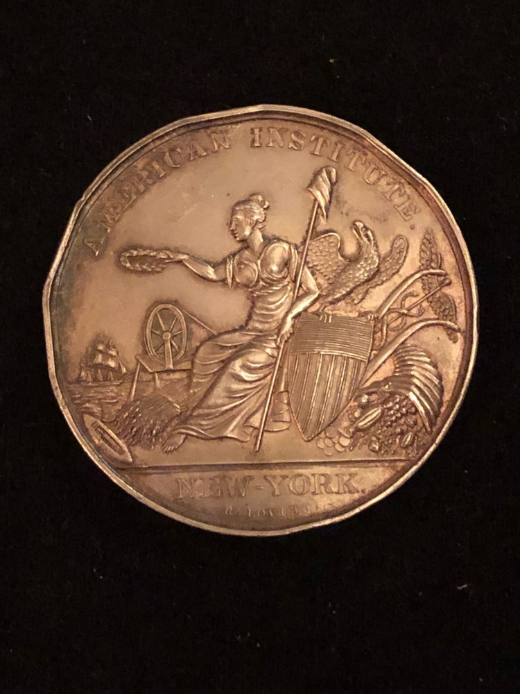 American Institute 1859 Silver Award Medal, David Parker, Best Varieties Apples