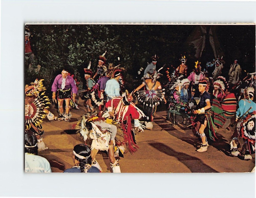Postcard War Dance Stand Rock American Indian Ceremonial Wisconsin Dells WI USA