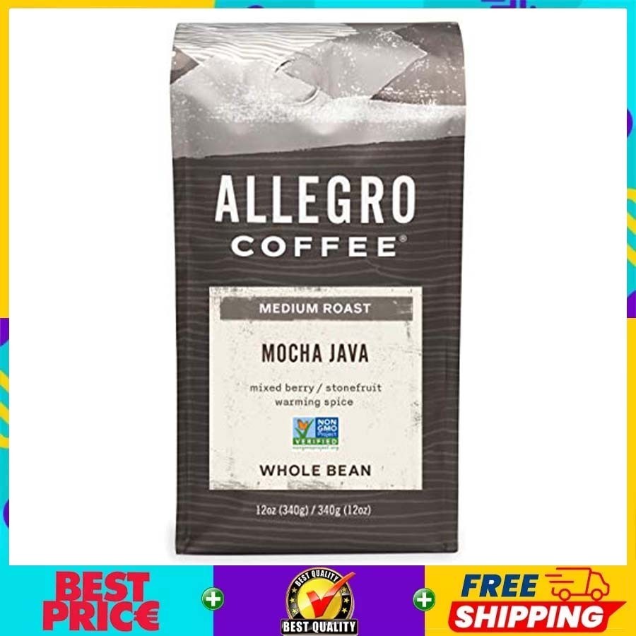 Allegro Mocha Java Whole Bean Coffee 12 oz Dark Roast Rich Blend