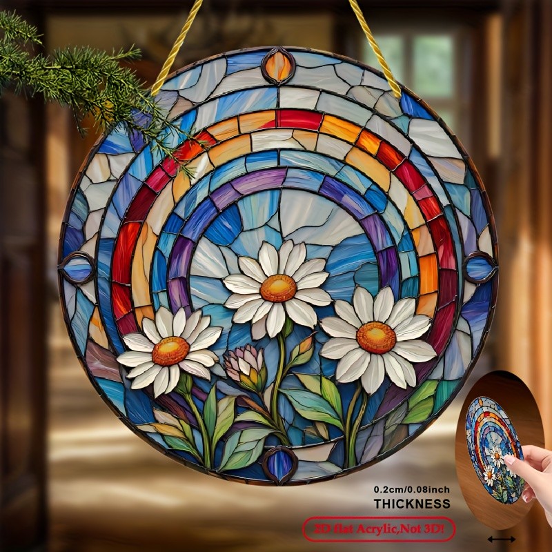 Rainbow Daisy Light Catcher for Art Nouveau Decor