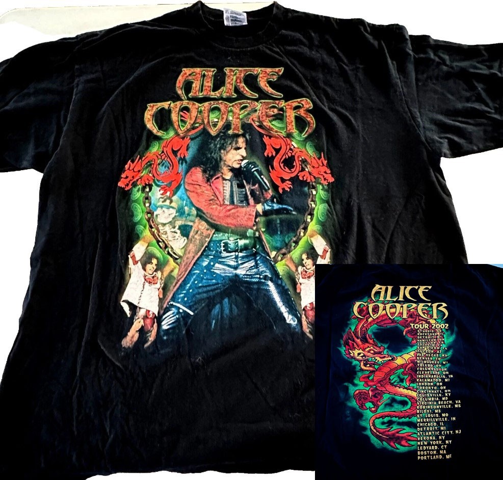 2 sided Alice Cooper Tour 2002 classic style unisex t-shirt QT7609