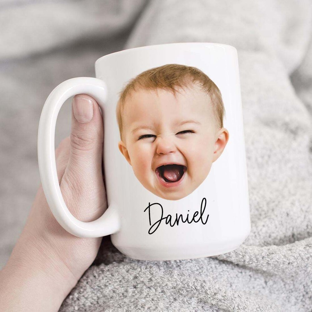 Personalized Baby Photo Mug Custom Birthday Gift Funny Christmas Mug Baby Face
