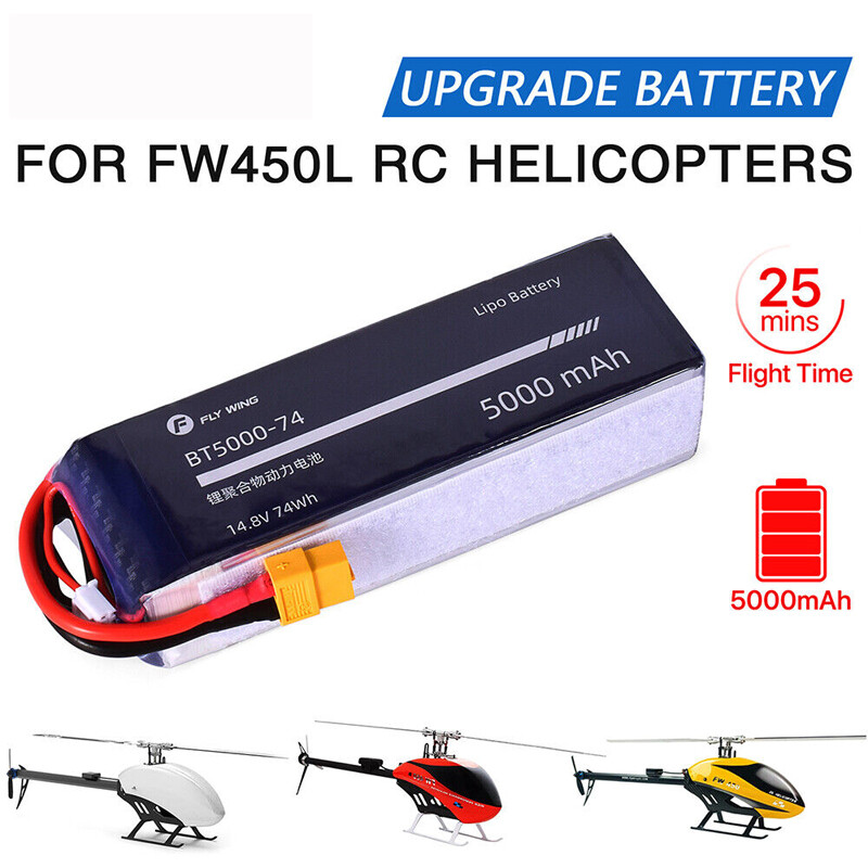 14.8V 5000mAh Lipo Battery ACE Tattu XT60 Plug For RC Helicopter Fly Wing FW450L-image