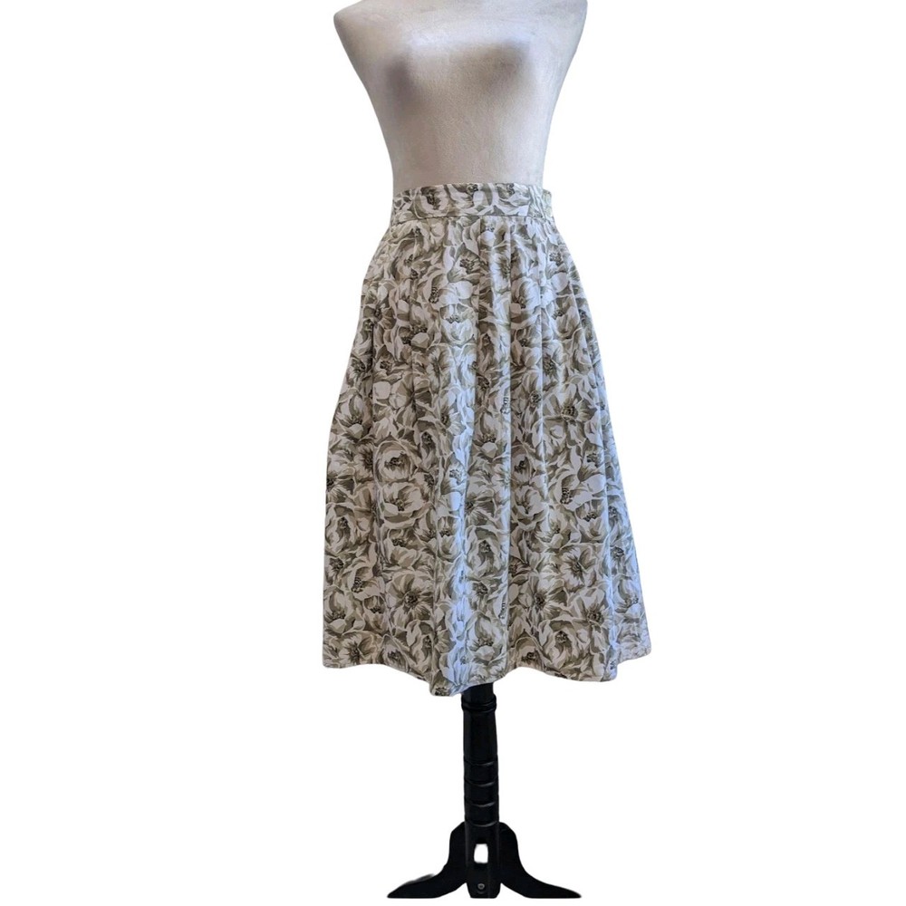 Vintage 80s JH Collectibles Skirt Womens Petite Small Floral Midi Cottagecore...