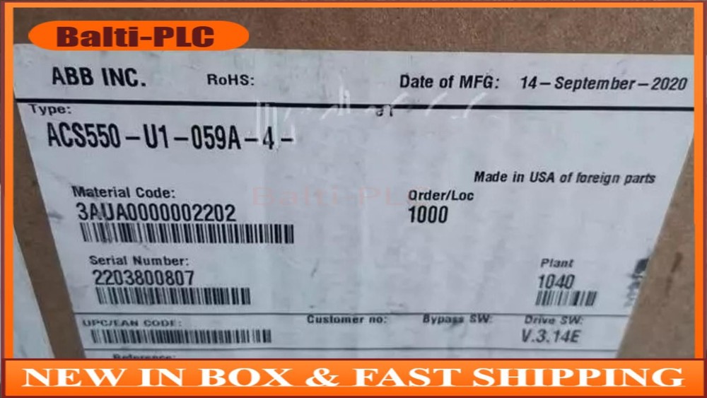 ACS550-U1-059A-4 ABB Frequency Converter Brand New in Box No Keypad
