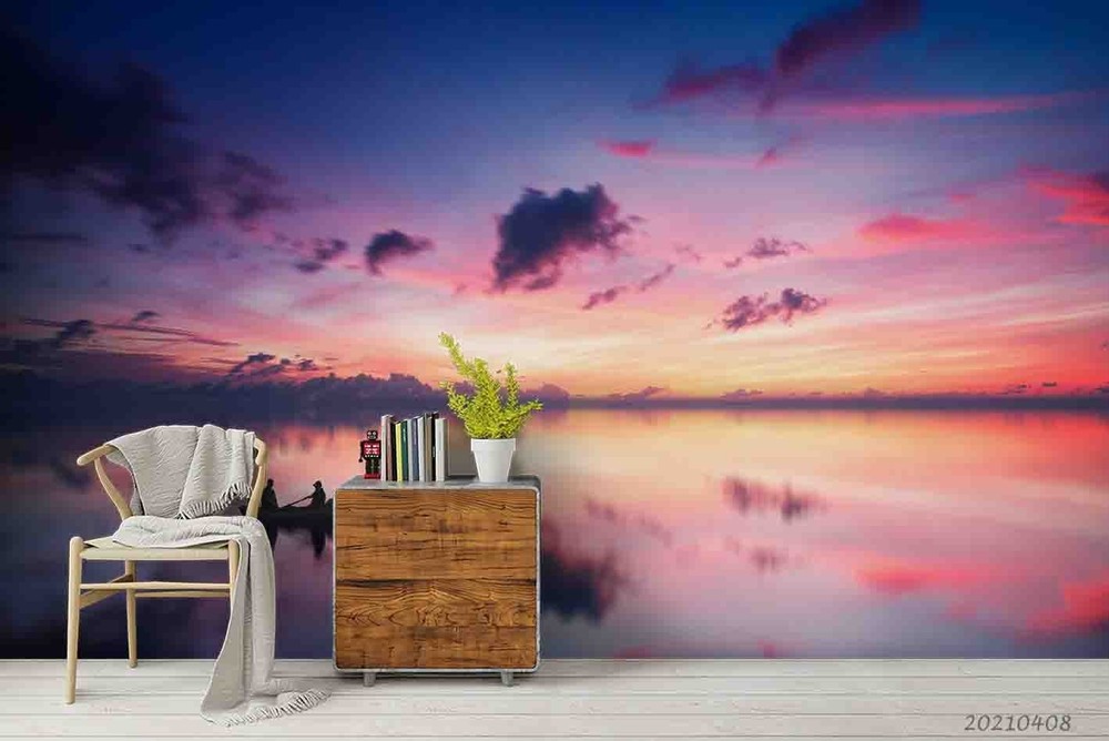 3D Sky Sea Sunset Landscape Wall Murals Wallpaper Murals Wall Sticker 15