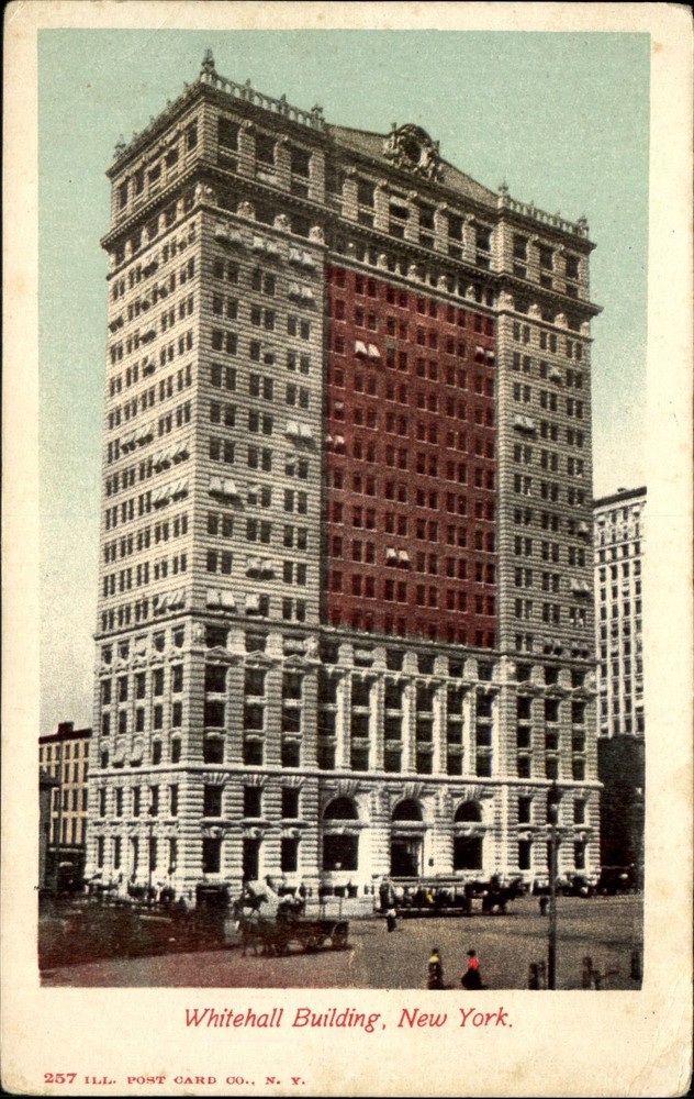 Whitehall Building ~ New York City NYC ~ trolley tram ~ UDB c1905 postcard