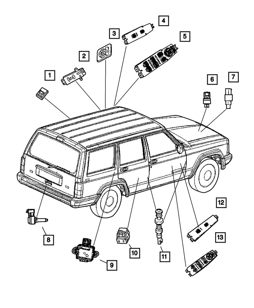 Genuine Mopar Window And Door Lock Switch 68171681AB