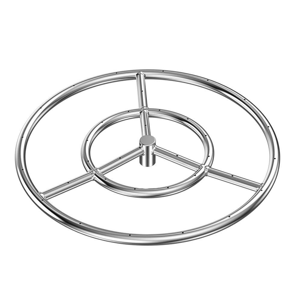 18-Inch Round Fire Pit Burner Ring for Natural Gas/Propane Fire Pit, 304 Stai...
