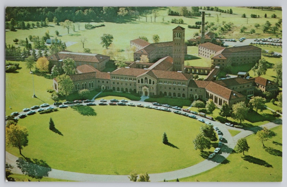 Plymouth, Michigan — St. John's Provincial Seminary, aerial campus view, Chrome