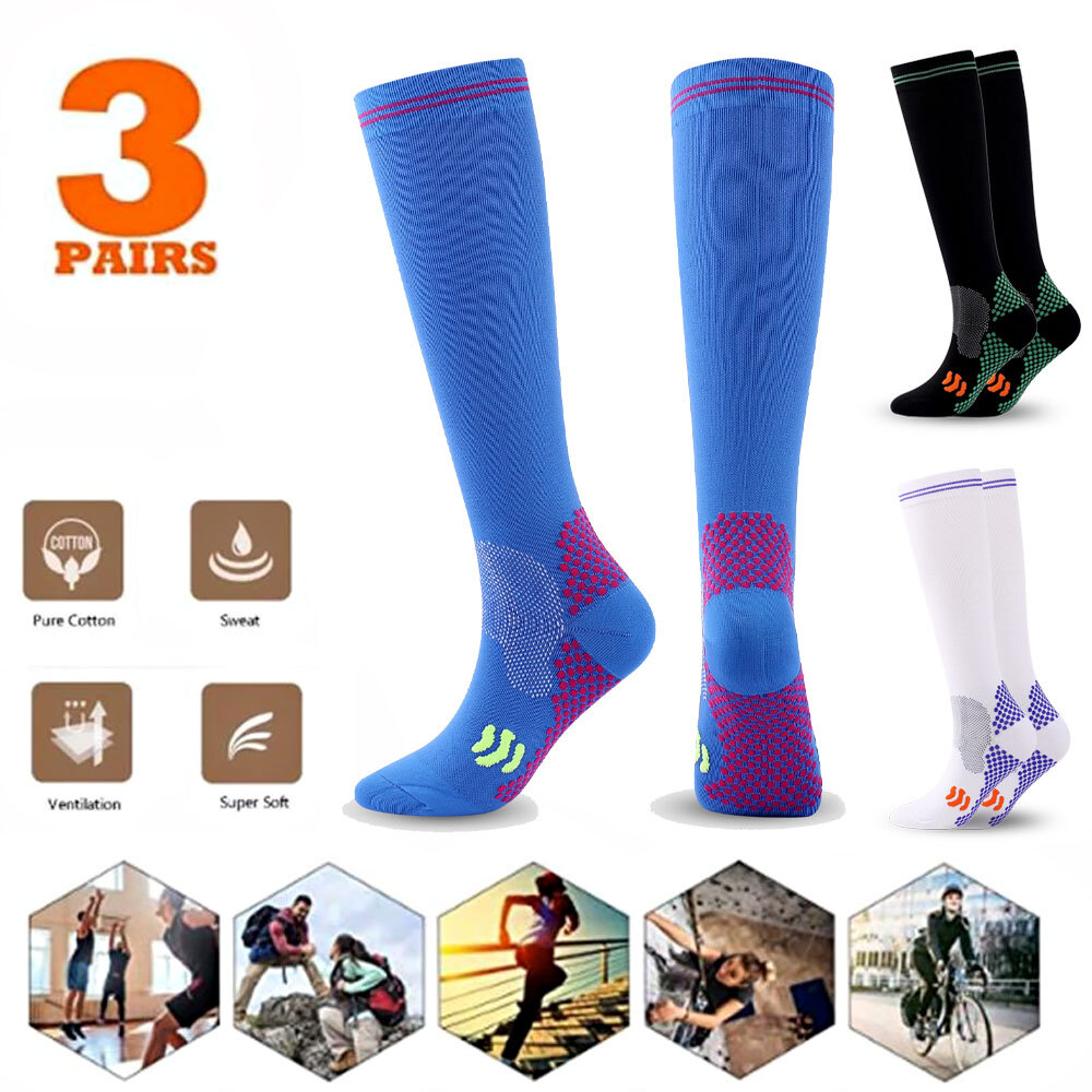 Compression Socks Women Long Above Knee Sports Socks For Running Fitness S-XXL